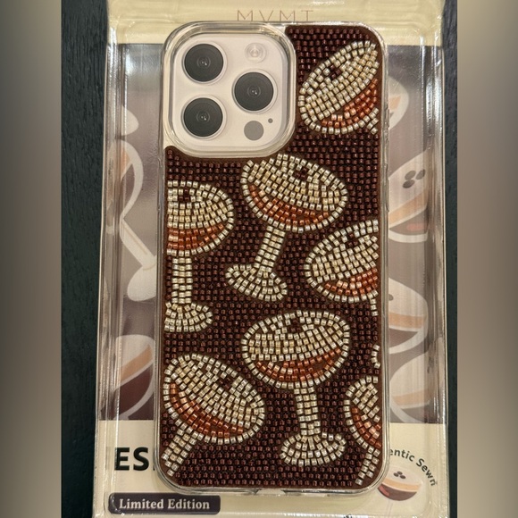 MVMT Espresso Martini Espressotini Beaded iPhone 15 Pro Max Case Brand New - Picture 1 of 2